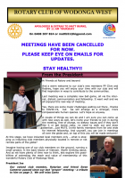Front page of the Rotary Club of Wodonga West  news letter.